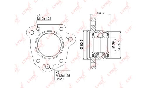 Ступица колеса LYNXauto, арт. WB-1014