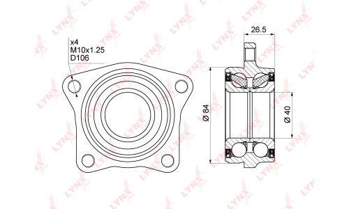 Ступица колеса LYNXauto, арт. WB-1018