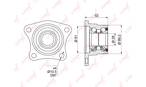 Ступица колеса LYNXauto, арт. WB-1024