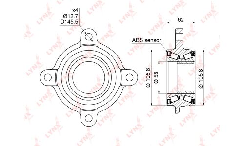 Ступица колеса LYNXauto, арт. WB-1026