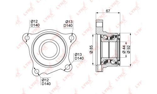 Ступица колеса LYNXauto, арт. WB-1030