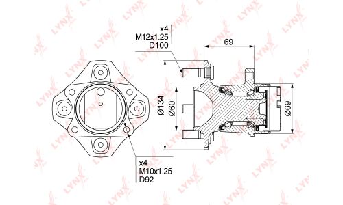 Ступица колеса LYNXauto, арт. WH-1001