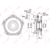 Ступица колеса LYNXauto, арт. WH-1054