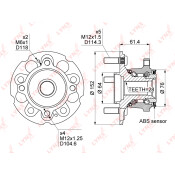 Ступица колеса LYNXauto, арт. WH-1080