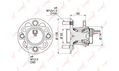 Ступица колеса LYNXauto, арт. WH-1106
