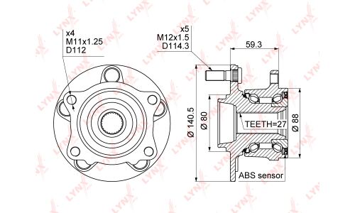 Ступица колеса LYNXauto, арт. WH-1108