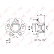 Ступица колеса LYNXauto, арт. WH-1152