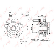 Ступица колеса LYNXauto, арт. WH-1169