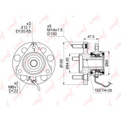 Ступица колеса LYNXauto, арт. WH-1176