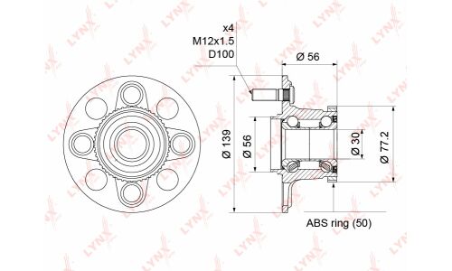 Ступица колеса LYNXauto, арт. WH-1183