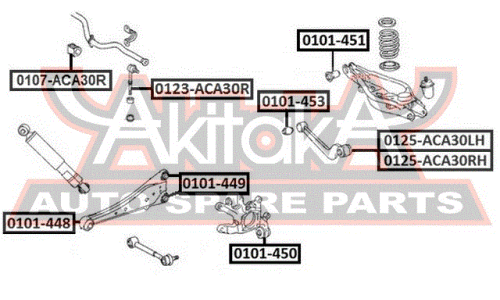 Сайлентблок заднего рычага Akitaka, арт. 0101-451