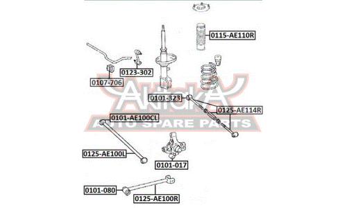 Сайлентблок Asva, арт. 0101-AE100CL