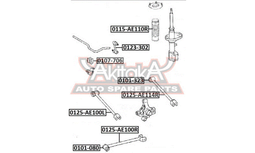 Втулка стабилизатора Asva, задняя, арт. 0107-706