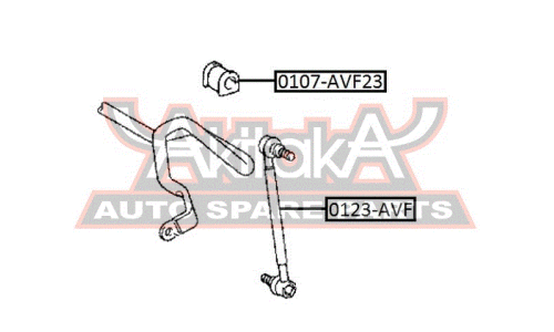 Втулка стабилизатора | перед прав/лев Asva, арт. 0107-AVF23