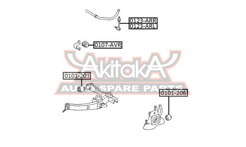 Втулка стабилизатора Asva, задняя, арт. 0107-AVR
