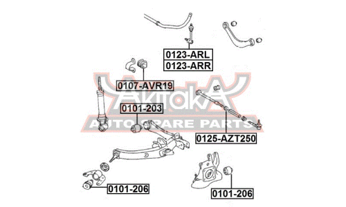 Втулка стабилизатора | зад прав/лев Asva, арт. 0107-AVR19