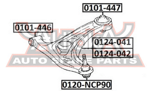 Опора шаровая Asva, арт. 0120-NCP90