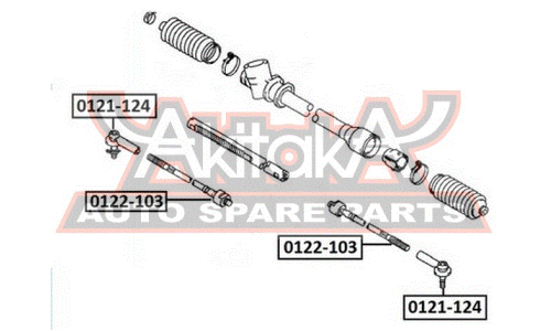 Наконечник рулевой тяги Akitaka, арт. 0121-124
