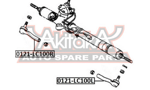 Наконечник рулевой тяги Asva, левый, арт. 0121-LC100L