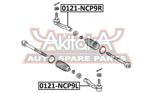 Наконечник рулевой тяги Asva, правый, арт. 0121-NCP9R
