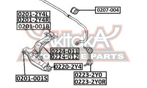 Сайлентблок Asva, арт. 0201-2Y4L