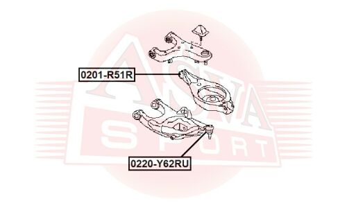 Сайлентблок Asva, арт. 0201-R51R