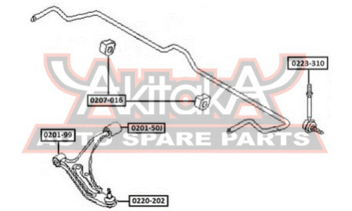 Втулка стабилизатора Asva, передняя, арт. 0207-016