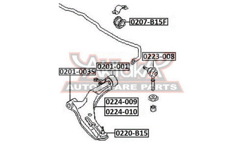 Втулка Asva, арт. 0207-B15F
