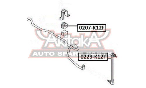 Втулка стабилизатора Asva, передняя, арт. 0207-K12F