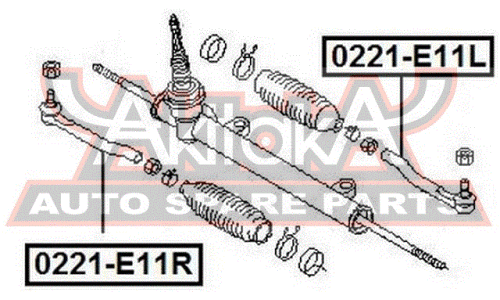 Наконечник рулевой тяги Asva, левый, арт. 0221-E11R