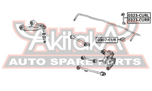 Втулка стабилизатора Asva, задняя, арт. 0307-CUR