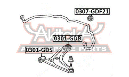 Втулка стабилизатора Asva, арт. 0307-GDF21