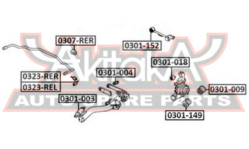Втулка стабилизатора Asva, задняя, арт. 0307-RER