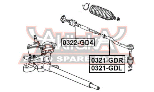 Наконечник рулевой тяги | перед лев Asva, арт. 0321-GDL