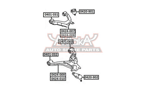 Сайлентблок Asva, арт. 0401-031