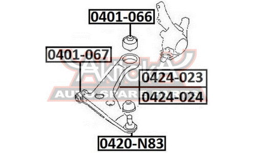 Сайлентблок Asva, арт. 0401-067