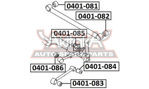 Сайлентблок Asva, арт. 0401-084