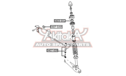 Втулка заднего амортизатора Asva, арт. 0403-031