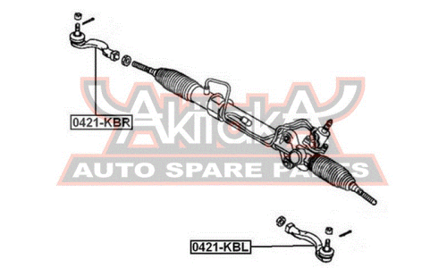 Наконечник рулевой тяги Asva, левый, арт. 0421-KBL