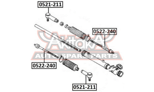 Наконечник рулевой тяги Asva, арт. 0521-211
