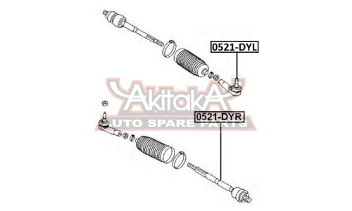 Наконечник рулевой тяги Asva, левый, арт. 0521-DYL