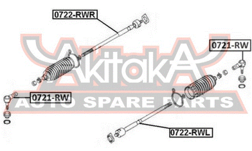 Наконечник рулевой тяги Akitaka, арт. 0721-RW