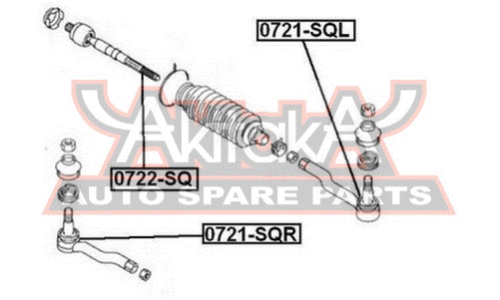 Наконечник рулевой тяги Asva, левый, арт. 0721-SQL