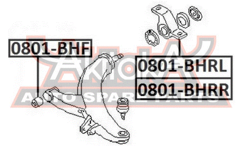 Сайлентблок Asva, арт. 0801-BHRR