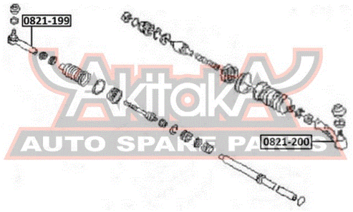 Наконечник рулевой тяги Asva, левый, арт. 0821-200