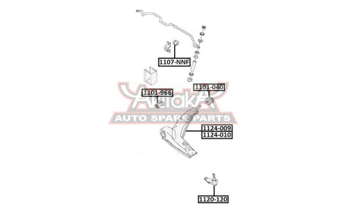 Втулка стабилизатора | перед прав/лев Asva, арт. 1107-NNF