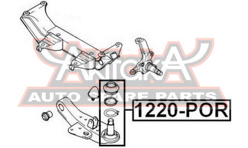 Опора шаровая Asva, арт. 1220-POR