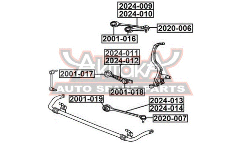 Сайлентблок Asva, арт. 2001-018