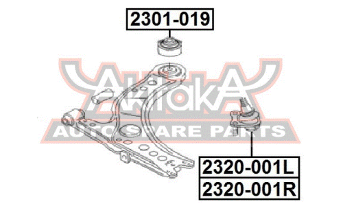 Опора шаровая Asva, передняя, правая, арт. 2320-001R