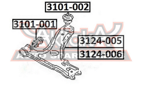 Сайлентблок Asva, арт. 3101-001